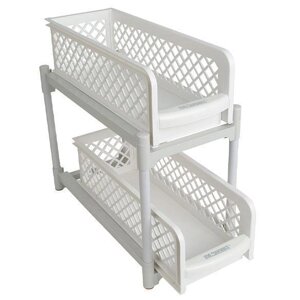 Органайзер для хранения для ванной или кухни Basket Drawers Portable на 2 съемные секции | подставка для кухни