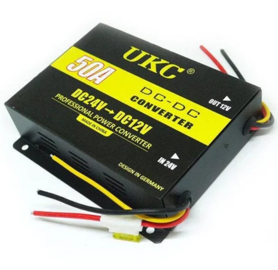 Перетворювач напруги DC/24V DC-12V 50A, Автомобільний інвертор, Понижуючий перетворювач від компанії Show Market - фото 1