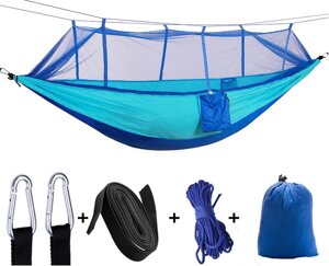 Туристичний гамак з москітною сіткою Hammock Net Blue, Підвісний гамак