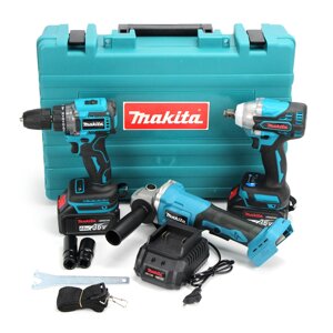 Набір Акумулятний Makita 3в1 Гайковерт Makita DWT 301, Болгарка Makita DGA 506, Шурупокрут Makita DWT 485