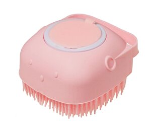 Силіконова масажна щітка мочалка PINK Silicone Massage Bath Brus, Мочалка для купання, Щітка для тварин