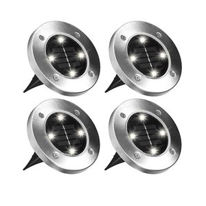 Сонячні вуличні світильники Solar Disk Lights 4 шт. ⁇ Садові ліхтарі на сонячних батареях