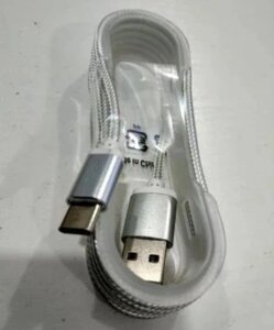 Шнур Type-C-USB T2 сіра плетена тканина, Зарядний кабель для смартфона, Дріт для зарядки телефону