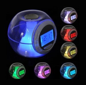 Електронні настільні годинники з підсвічуванням 7 Color Changing Alarm Clock, Годинник з будильником