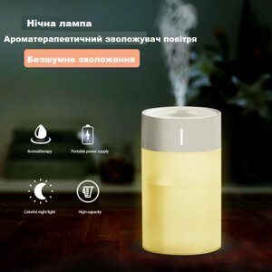 Зволожувач повітря Humidifier круглий, Ультразвуковий зволожувач із підсвіткою, Іонізатор повітря