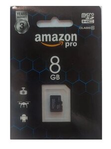 Карта пам'яті micro SDHC 8GB Amazon pro (class 10) (БЕЗ АДАПТЕРА), Мікро СД карта