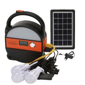 Портативна сонячна автономна система Solar Light AT-9017 (ліхтар, радіо, павербанк, 3 лампочки)