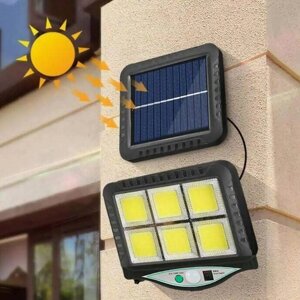 Вуличний ліхтар Solar light BK-128-6 COB на сонячній батареї з датчиком руху ⁇ Зовнішній світильник