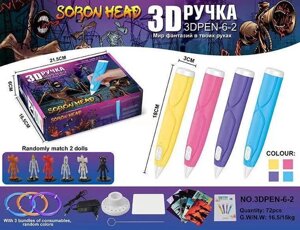 Ручка 3D-6-2 3D ФІОЛЕТОВА, 3Д ручка для малювання пластиком