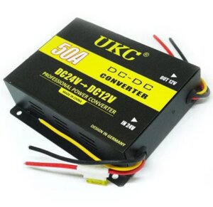 Перетворювач напруги DC/24V DC-12V 50A, Автомобільний інвертор, Понижуючий перетворювач