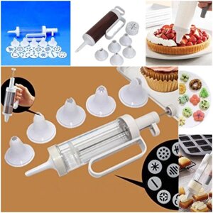 Шприц для печива та насадки для декорування Cookie Press and Cake Decorator Set, Шприц Кондитерський