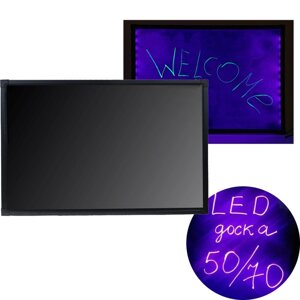 FLUORECENT BOARD 50*70 c фломастером і серветкою, Світлодіодна led дошка, Дошка для малювання