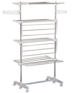 Сушарка для білизни Garment rack with wheels, Універсальна складна підлогова вішалка для одягу