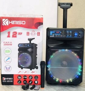 Колонка портативна акустична KIMISO QS-1208 BT (12"BASS), Блютуз колонка, Колонка для музики