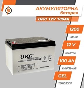 Універсальний гелевий акумулятор 100 Ah 12 V UKC GEL Battery, Акумуляторна батарея