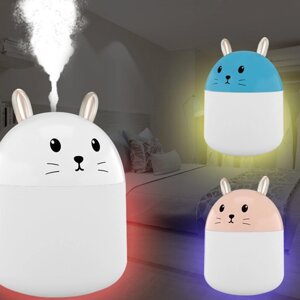 Зволожувач-нічник 2 в 1 Humidifier LED Котик 250 мл, Портативний зволожувач повітря, USB LED нічник