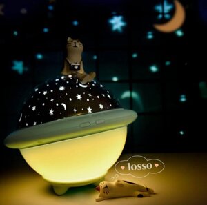 Нічник зоряне небо Night Light projection lamp, Дитячий нічник-проектор, М'який лід нічник