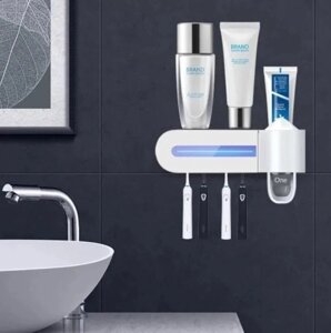 Диспенсер для зубної пасти та щітки ZSW-YO1 Toothbrush sterilizer, УФ стерилізатор для зубних щіток