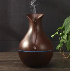 Зволожувач повітря ТЕМНО-КОРИЧНЕВИЙ Humidifier Ultrasonic Aroma c підсвічуванням, Очищувач повітря