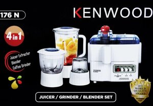 Кухонний комбайн Kenwood 176N 4 в 1, Соковижималка, Блендер, Гріндер, Подрібнювач