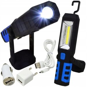 Ліхтар акумуляторний світлодіодний LED Flashlight з магнітом і гачком, Переносний ліхтар із підставкою