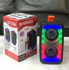 Портативна колонка Kimiso QS-2303 TF/USB/FM/Bluetooth/TWS/підсвічування, Блютуз акустика