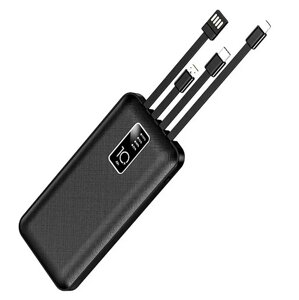 Power Bank PALEON PLO-KP19 10000 mAh ⁇ Повербанк із набором зарядних кабелів ⁇ Портативна зарядка для телефона