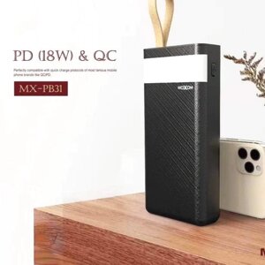 Power Bank MOXOM MX-PB31 30000 mAh PD18W+QC3.0 , Повербанк , Швидке заряджання для телефона