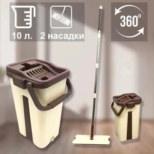 Швабра Лентяйка з Великим Ведром 10 л з віджимом для Миття Полів Scratch Cleaning Mop