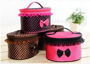 Тканинна косметичка Bow Storage Bag, гарна містка сумка для косметики, органайзер під косметику