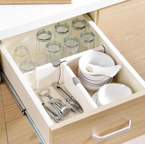 Висувний кухонний Органайзер Drawer Dividers keeps items organized, Роздільник скриньки