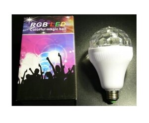 Світлодіодний rgb LED лампа Е-27, Лампа світломузика, Світломузика