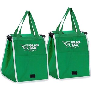 Складна господарська сумка для покупок Grab Bag (2 шт.) Snap-on-Cart Shopping Bag