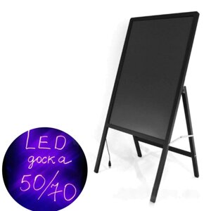 FLUORECENT BOARD WITH STAND 50*70 c фломастером і серветкою на стійці, Led дошка, Дошка для малювання