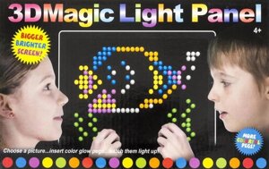 Оптична мозаїка з підсвіткою 3D Magic Light Panel 888 набір із 180 різнобарвних фішок і планшета