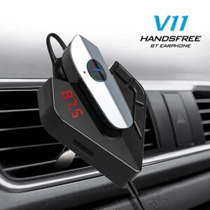 Трансмітер FM MOD. V11 BT +earphone, Автомобільний FM Модулятор, Bluetooth адаптер