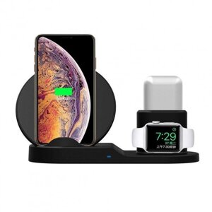 Док станція з бездротовою зарядкою wireless fast charger 3 in1, Бездротове зарядний пристрій