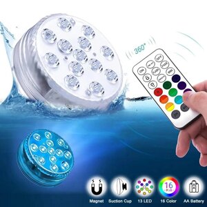 Підводна лампа LED-лампа 12 кольорів | Декоративна Водонепроникна LED лампа | Підводний лінзовий прожектор