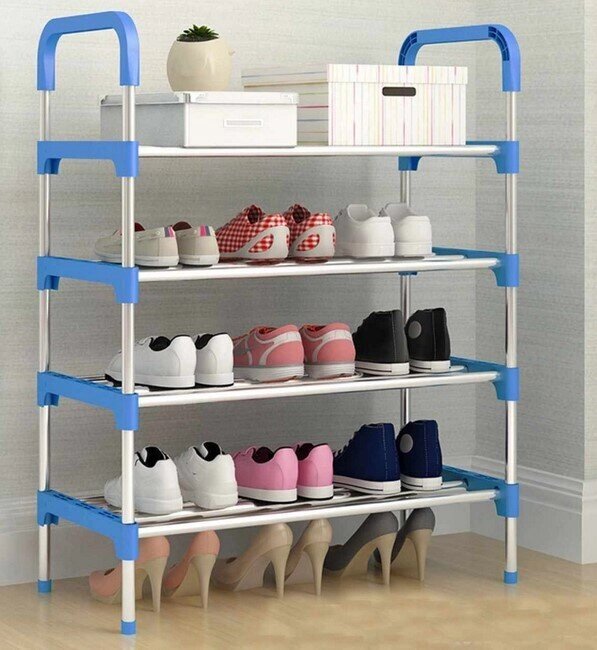 Полиця для взуття Shoe Rack (4 полиці, 12 пар), Стійка для зберігання взуття від компанії Show Market - фото 1