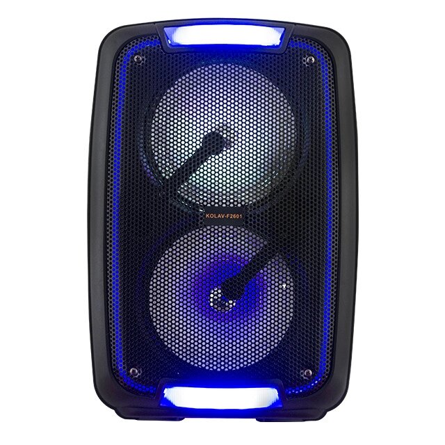 Портативна колонка на акумуляторі з мікрофоном KOLAV-F2601 6,5"*2/USB/FM/Bluetooth/AUX, Колонка для музики від компанії Show Market - фото 1