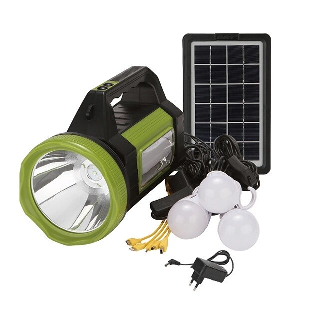 Портативна сонячна автономна система Solar Light AT-9023 (ліхтар, радіо, павербанк, 3 лампочки) від компанії Show Market - фото 1