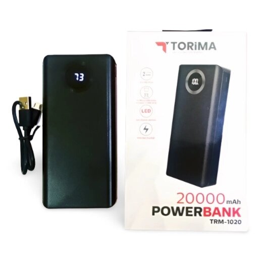 Power Bank 20000 mAh Torima TRM-1020  ⁇  Зовнішній акумулятор для смартфона  ⁇  Повербанк для телефона від компанії Show Market - фото 1