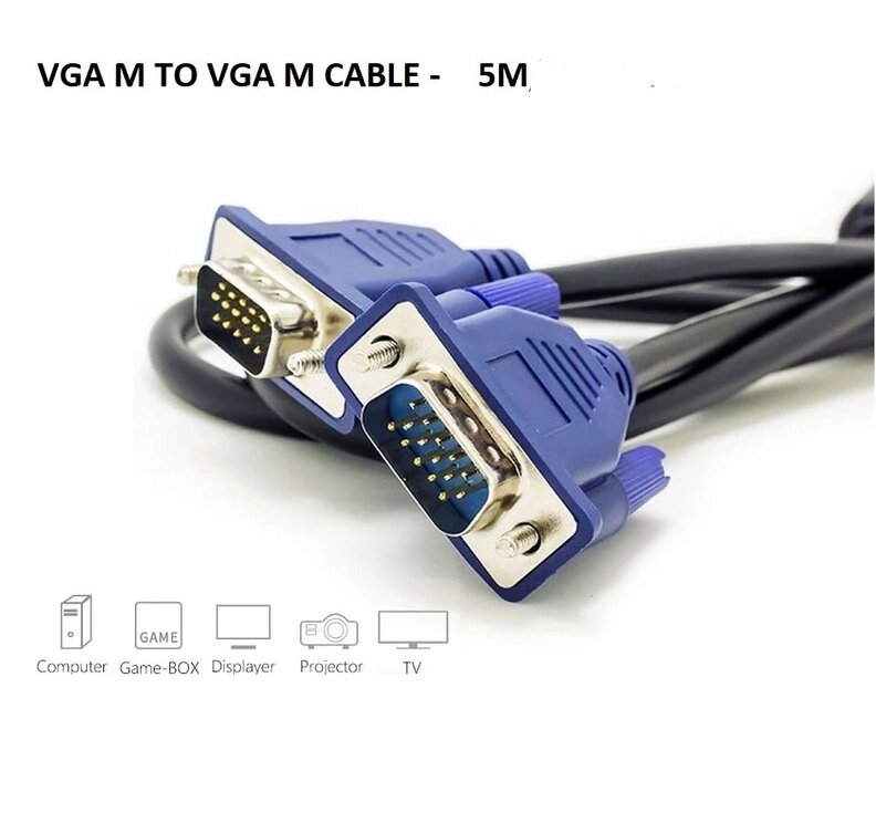 Шнур VGA 5M 3+2 ,  Дріт від монітора до системиніка ,  Кабель VGA-VGA від компанії Show Market - фото 1