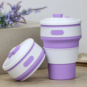 Силіконова склянка складана (SILICON MAGIC CUP), Складана силіконова чашка з кришкою, Термокухоль