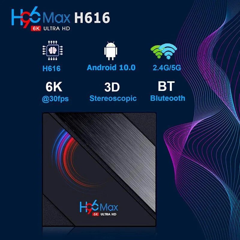 Смарт-приставка TV BOX H616 4+32 Android 10.0 Чорний, Smart TV Box від компанії Show Market - фото 1