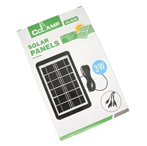 Сонячна панель CCLamp CL-630 з USB-кабелем 3 V | Сонячна батарея на підставці