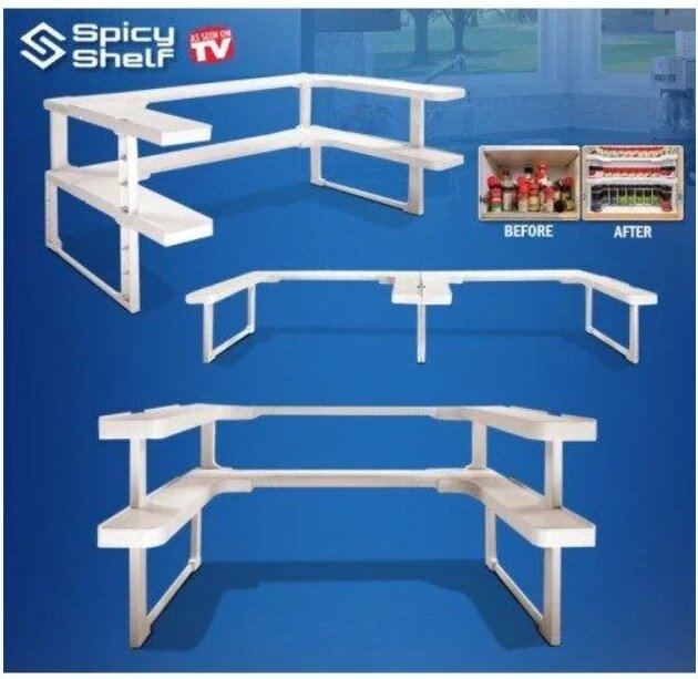 Спецівниця Spice Spinner Two Tiered Space Organizer (Поворна рама), Органайзер-полиця для спецій від компанії Show Market - фото 1