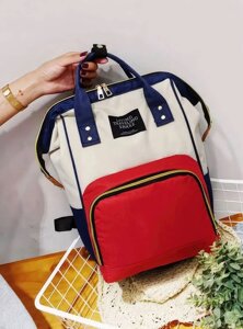 Сумка-рюкзак для мам TRAVELING SHAR бордово-синій | Вулична сумка багатофункціональна для мам і малюків