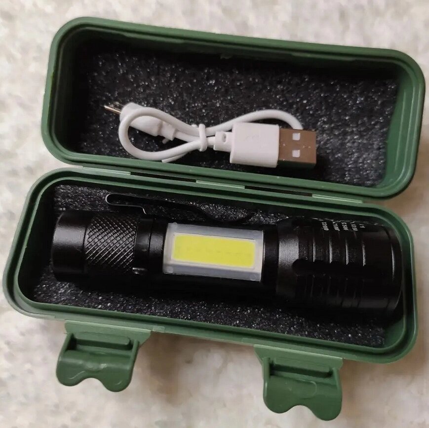 Світлодіодний ліхтарик Bailong Police COB USB BL-515 у пластиковому чохлі, Ручний ліхтар на акумуляторі від компанії Show Market - фото 1