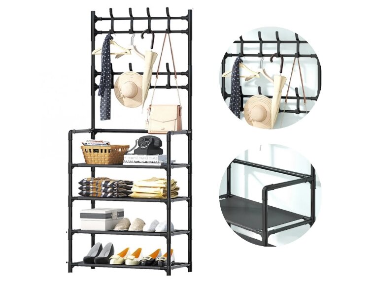 Вішалка для одягу New simple floor clothes rack 60х29.5х151 см, Стійка під одяг, Підлогова вішалка від компанії Show Market - фото 1